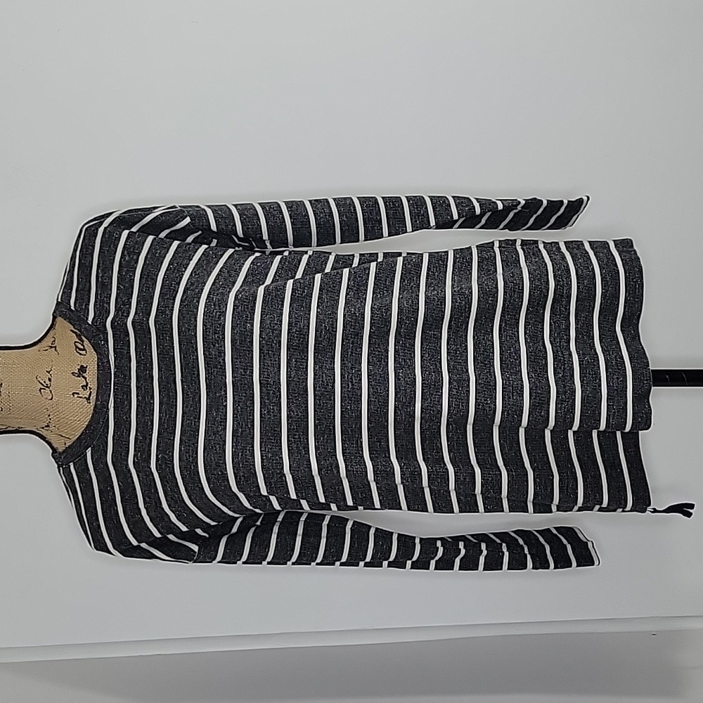 Lou & Grey long sleeve dark grey and white stripe size small